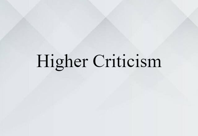 higher criticism