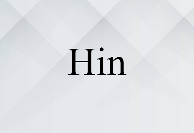 Hin (noun) Definition, Meaning & Examples