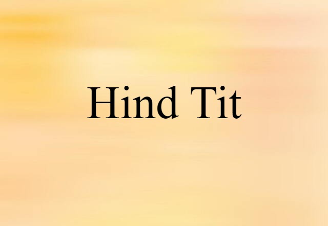 Hind Tit (noun) Definition, Meaning & Examples