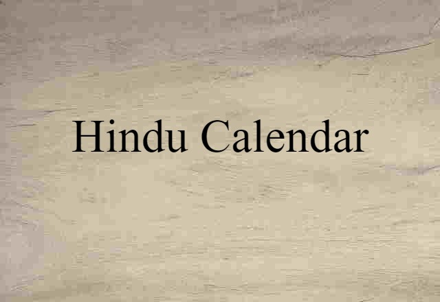 Hindu calendar