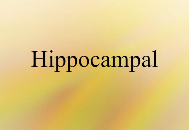 Hippocampal (noun) Definition, Meaning & Examples