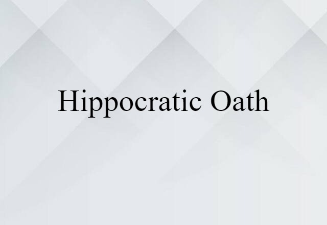 Hippocratic oath