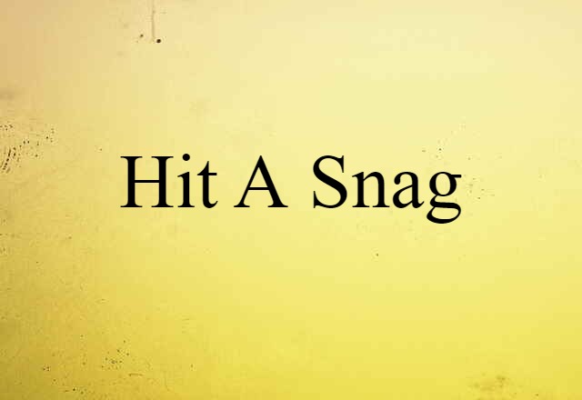 Hit A Snag (noun) Definition, Meaning & Examples