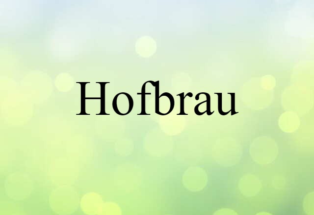 Hofbrau (noun) Definition, Meaning & Examples