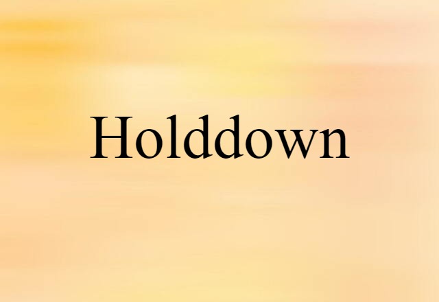 Holddown (noun) Definition, Meaning & Examples