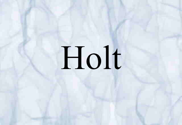 Holt (noun) Definition, Meaning & Examples