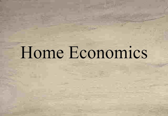 Home Economics (noun) Definition, Meaning & Examples