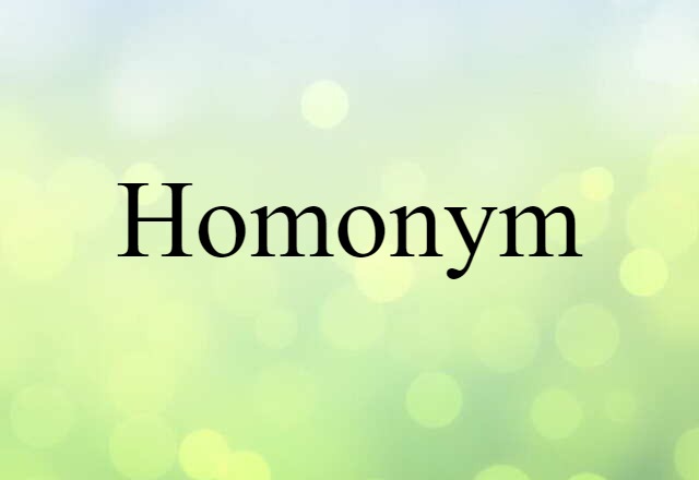 Homonym (noun) Definition, Meaning & Examples