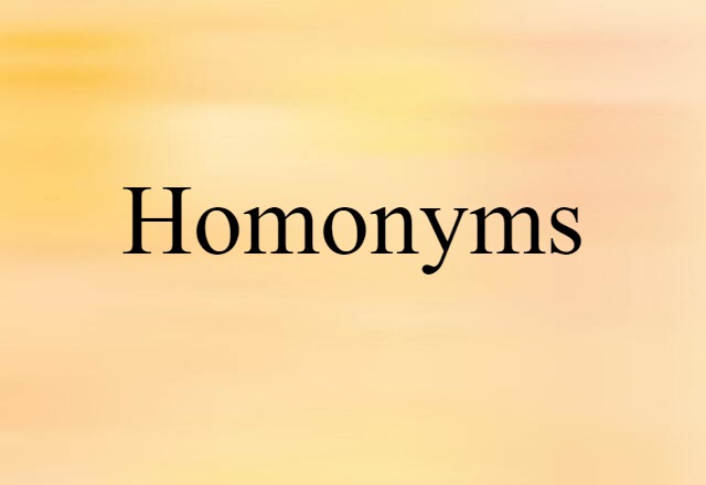 Homonyms (noun) Definition, Meaning & Examples