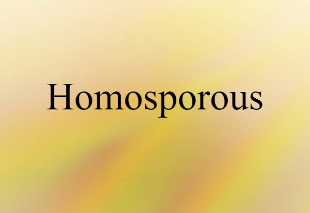 homosporous