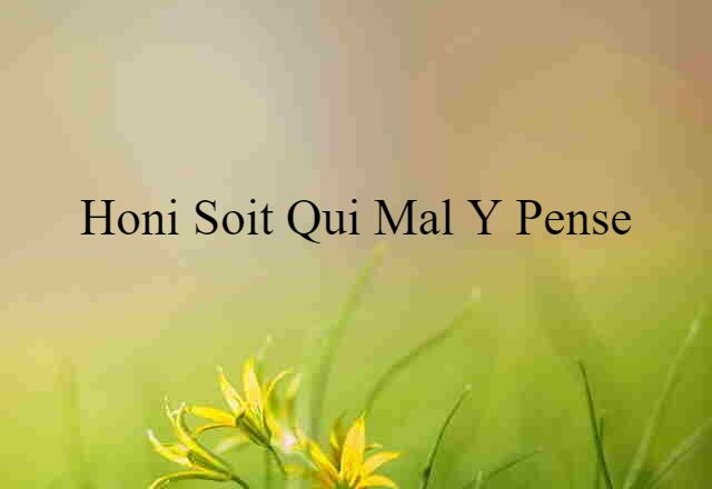 Honi Soit Qui Mal Y Pense (noun) Definition, Meaning & Examples