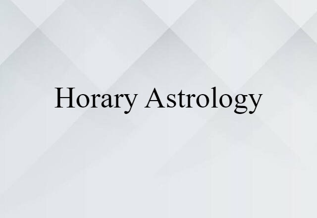 horary astrology