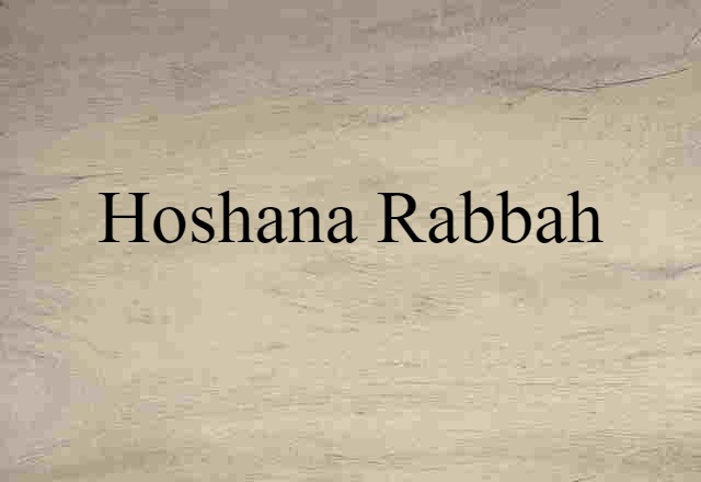 Hoshana Rabbah