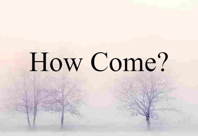 How Come? (noun) Definition, Meaning & Examples