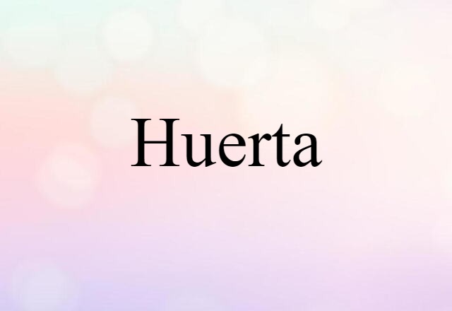 Huerta (noun) Definition, Meaning & Examples