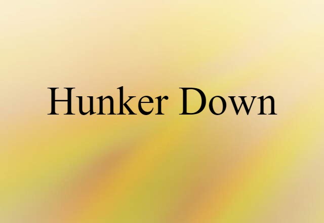 Hunker Down (noun) Definition, Meaning & Examples