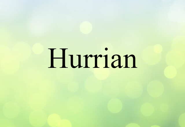 Hurrian (noun) Definition, Meaning & Examples