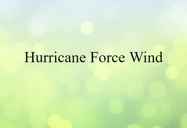 Hurricane Force Wind (noun) Definition, Meaning & Examples