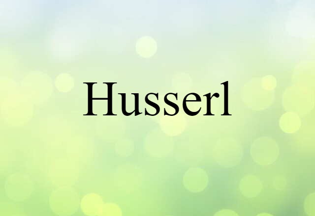 Husserl (noun) Definition, Meaning & Examples