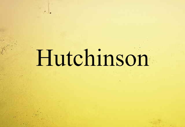 Hutchinson (noun) Definition, Meaning & Examples