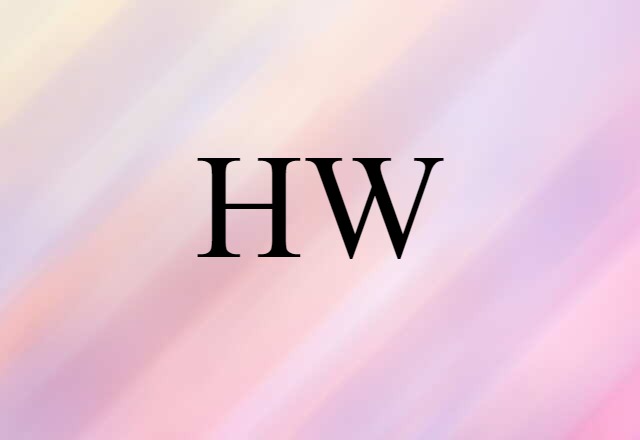 HW (noun) Definition, Meaning & Examples