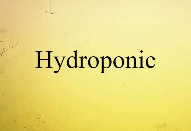 Hydroponic (noun) Definition, Meaning & Examples