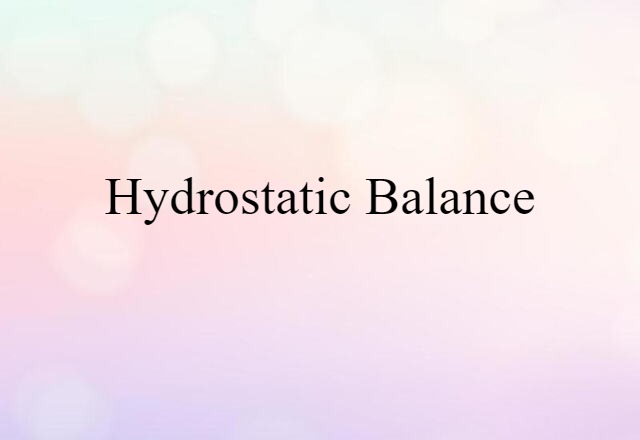 hydrostatic balance