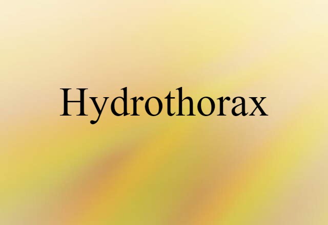 Hydrothorax (noun) Definition, Meaning & Examples