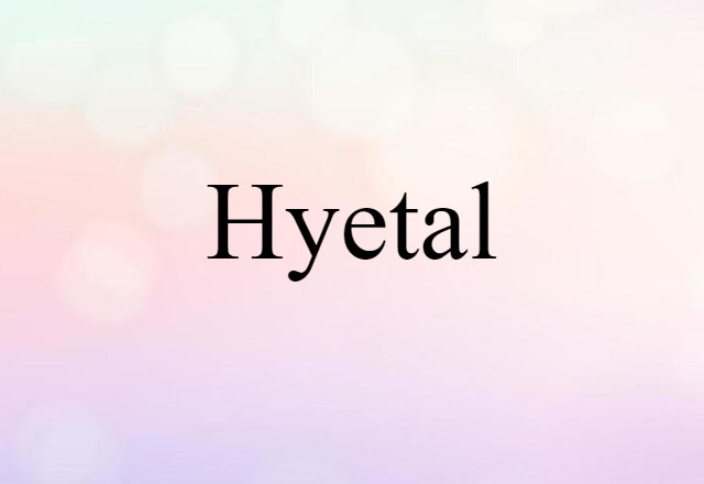 Hyetal (noun) Definition, Meaning & Examples