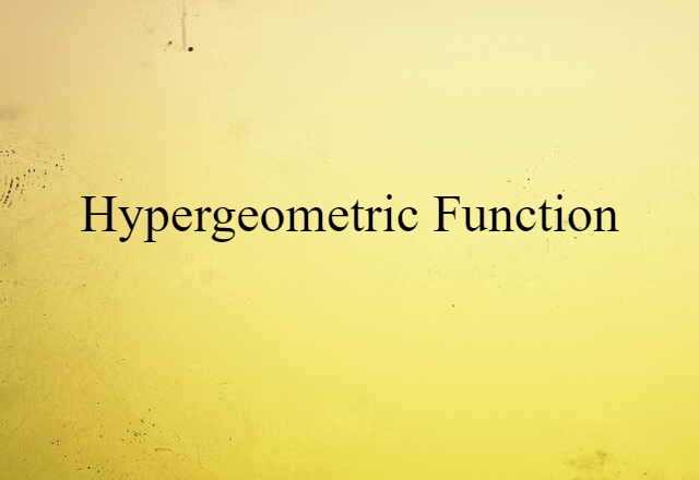 hypergeometric function