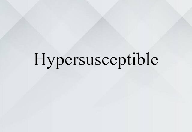 Hypersusceptible (noun) Definition, Meaning & Examples