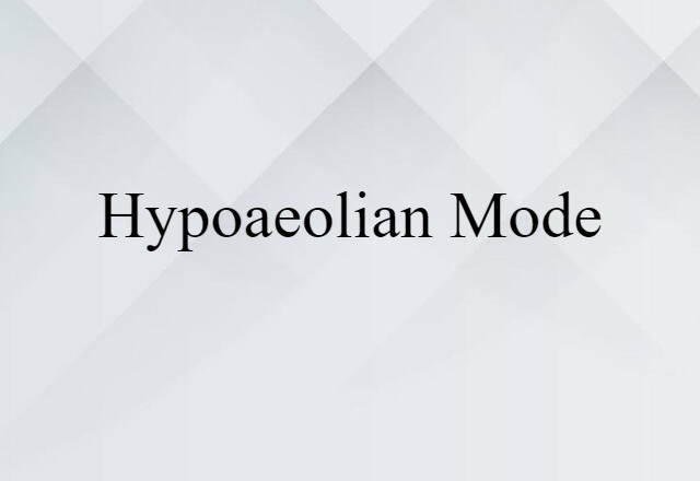 hypoaeolian mode