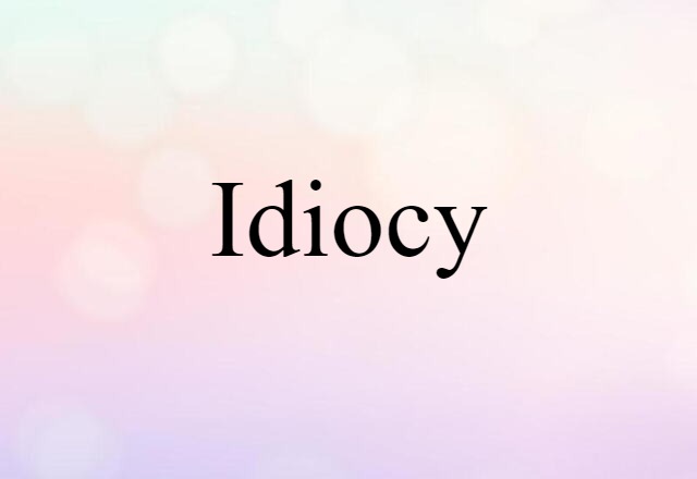 Idiocy (noun) Definition, Meaning & Examples