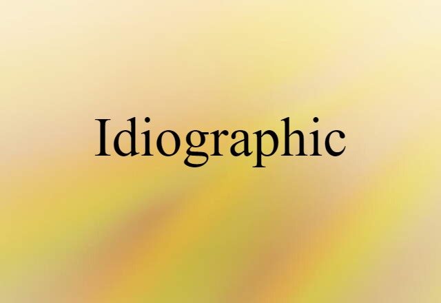 Idiographic (noun) Definition, Meaning & Examples