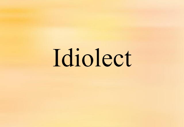 idiolect