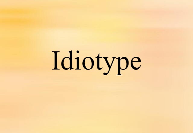 Idiotype (noun) Definition, Meaning & Examples