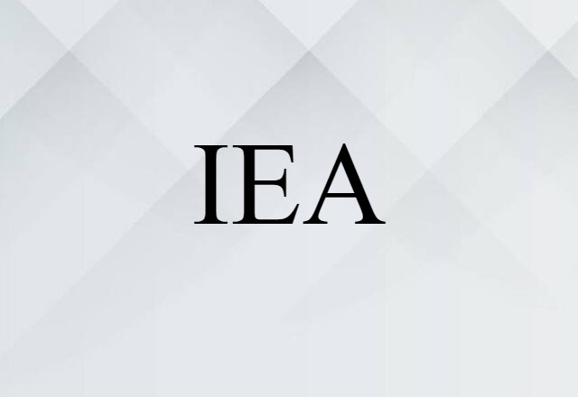 IEA (noun) Definition, Meaning & Examples