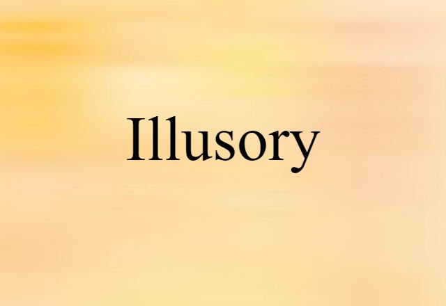 Illusory (noun) Definition, Meaning & Examples