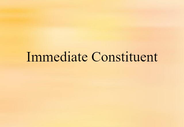 Immediate Constituent (noun) Definition, Meaning & Examples