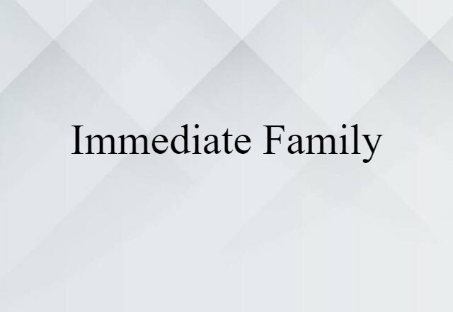 Immediate Family (noun) Definition, Meaning & Examples