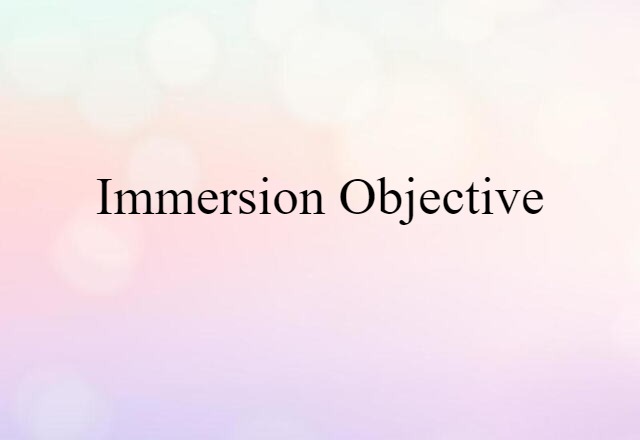 immersion objective