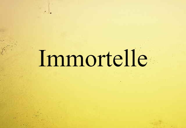 Immortelle (noun) Definition, Meaning & Examples