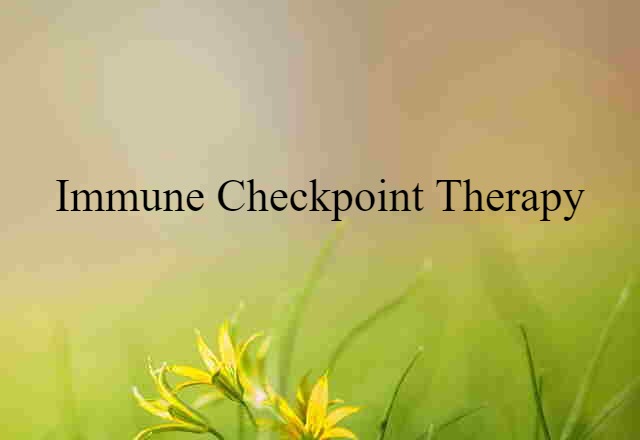 immune checkpoint therapy