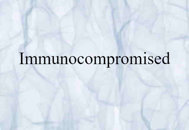 Immunocompromised (noun) Definition, Meaning & Examples