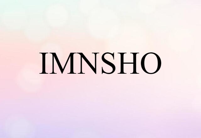 IMNSHO (noun) Definition, Meaning & Examples