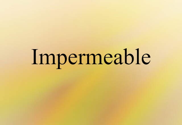 Impermeable (noun) Definition, Meaning & Examples