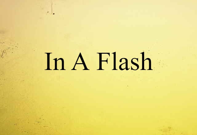 In A Flash (noun) Definition, Meaning & Examples