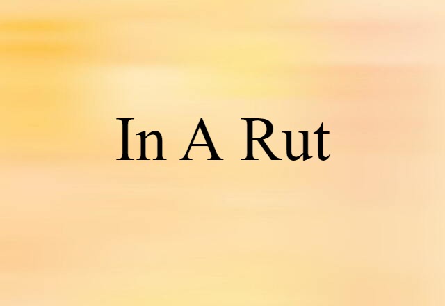 in a rut