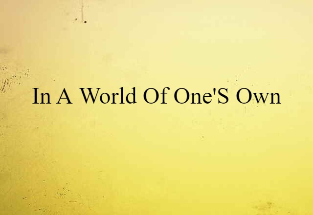 In A World Of One's Own (noun) Definition, Meaning & Examples