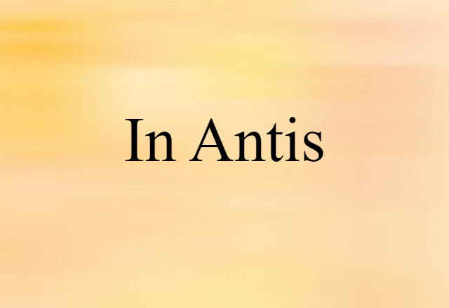 In Antis (noun) Definition, Meaning & Examples